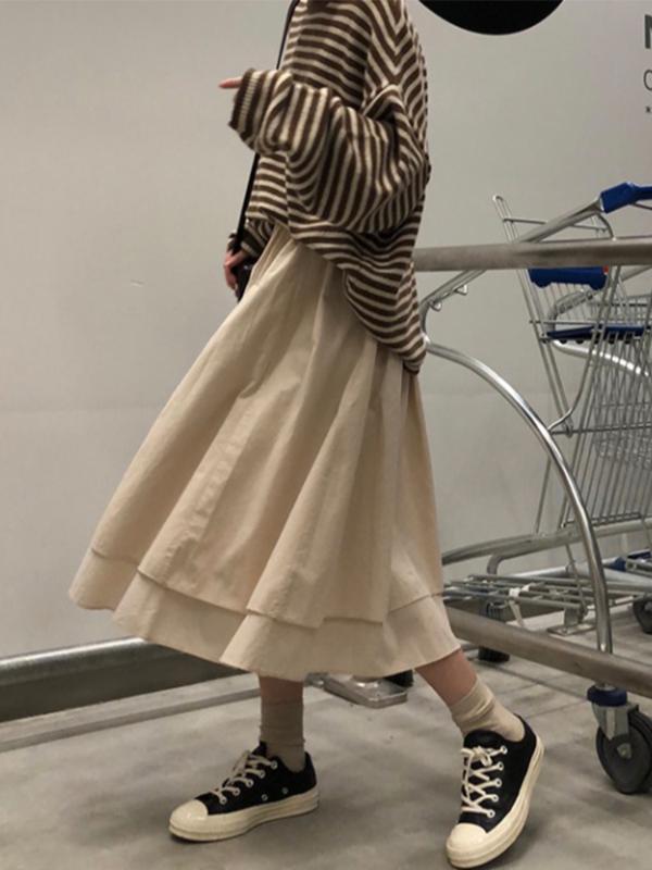 Women Long Skirt 2020 Fashion Spring Vintage Pleated Skirts Elegant Ladies Elastic Waist Korean Black Skir, Beige
Women Long Skirt 2020 Fashion Spring Vintage Pleated Skirts Elegant Ladies Elastic Waist Korean Black Skir, Beige