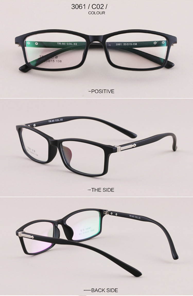 2020 Wholsesale Korea fashion TR90 glasses frame super light optical prescription full-rim glasses 3061 with vintage decoration eyeglasses