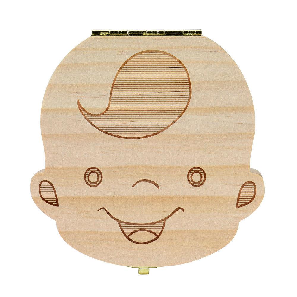 Wooden Baby Wooden Baby Teeth Box Kids Tooth Storage Box Teeth Umbilical Lanugo Organizer Milk Teeth Collect Gift Keepsakes Save DLH442