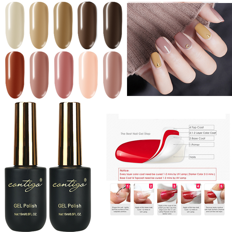 CONTIGO Nude Gel Polish 15ml Semipermanent Natural Varnish Hybrid for Nails Soak Off UV LED Gel Painting Nail Art Gellac Latest
CONTIGO Nude Gel Polish 15ml Semipermanent Natural Varnish Hybrid for Nails Soak Off UV LED Gel Painting Nail Art Gellac Latest