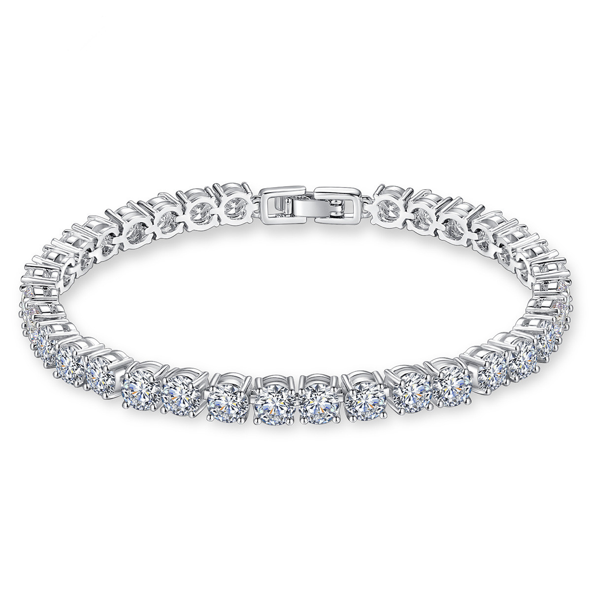925 Sterling Silver 5MM Cubic Zirconia Tennis Iced Out Bracelet Chain Crystal Wedding Party Jewelry for Women, Black
925 Sterling Silver 5MM Cubic Zirconia Tennis Iced Out Bracelet Chain Crystal Wedding Party Jewelry for Women, Black