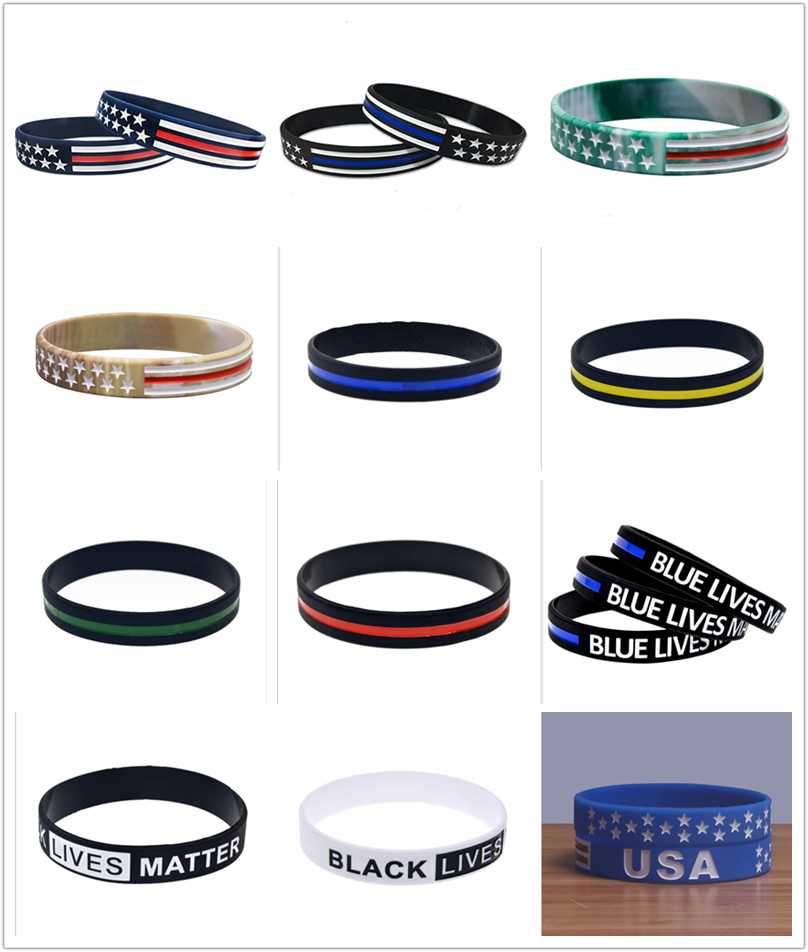 12 styles 500pc/Lot Thin Blue Line American Flag Bracelets Silicone Wristband Soft And Flexible Great For Normal Day Party gifts A576
12 styles 500pc/Lot Thin Blue Line American Flag Bracelets Silicone Wristband Soft And Flexible Great For Normal Day Party gifts A576