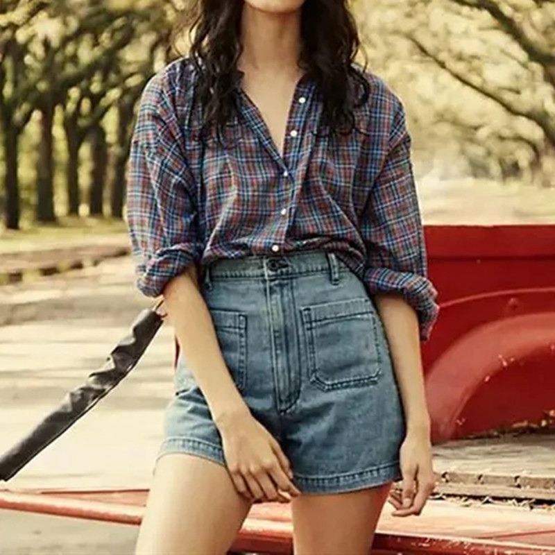 Plaid Women' Blouse O-neck Long Lantern Sleeve 2020 Autumn Casual Female Single-breasted Shirt And Top Clothes
Plaid Women' Blouse O-neck Long Lantern Sleeve 2020 Autumn Casual Female Single-breasted Shirt And Top Clothes