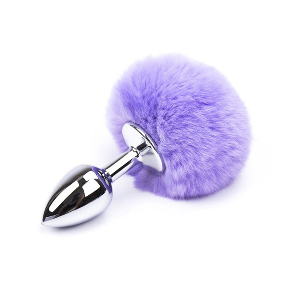 Starter 10 Color Small Size Metal Rabbit Tail Anal Plug Stainless Steel Bunny Tail Butt Plug Anal Sex Toys for Women Adult Sex Products