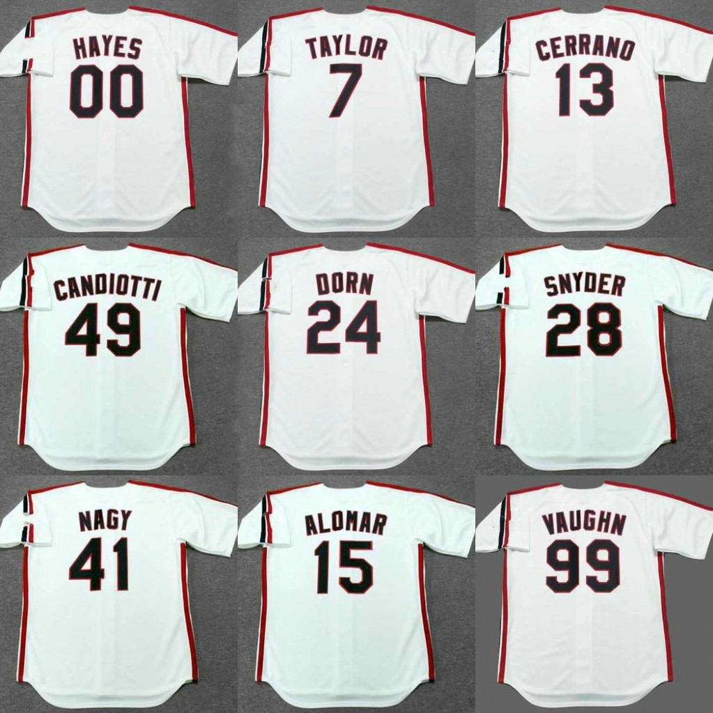 Cleveland 24 ROGER DORN 28 CORY SNYDER 7 JAKE TAYLOR 0 WILLIE MAYS 13 PEDRO CERRANO 15 SANDY ALOMAR 41 CHARLES NAGY baseball jersey
Cleveland 24 ROGER DORN 28 CORY SNYDER 7 JAKE TAYLOR 0 WILLIE MAYS 13 PEDRO CERRANO 15 SANDY ALOMAR 41 CHARLES NAGY baseball jersey