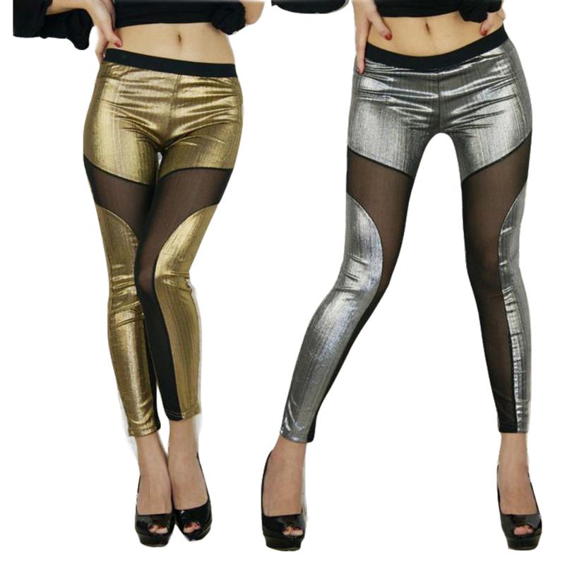Sexy Women Wet Look Shinny Leather Mesh Patchwork Pants Leggings Gold Trousers Leggings Push Up Elastic High Waisted Women
Sexy Women Wet Look Shinny Leather Mesh Patchwork Pants Leggings Gold Trousers Leggings Push Up Elastic High Waisted Women