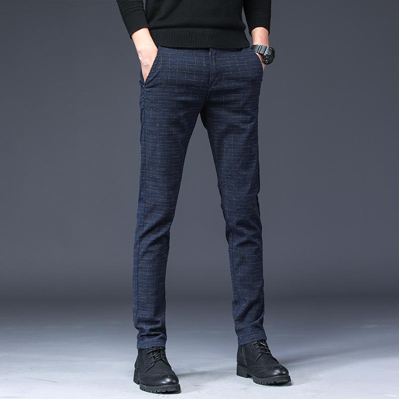 New High Quality Cotton Men Pants Straight black gray Long lattice Male Business Casual Trousers man Full Length Mid 38, K688 blue
New High Quality Cotton Men Pants Straight black gray Long lattice Male Business Casual Trousers man Full Length Mid 38, K688 blue
