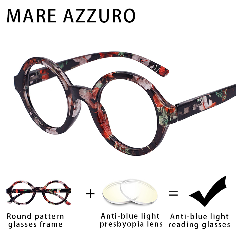 Reading Glasses Women Clear Lens Round Eyeglasses Reading Blue Light Glasses Optical Spectacle With Diopter 0 to+6.0 MARE AZZURO
Reading Glasses Women Clear Lens Round Eyeglasses Reading Blue Light Glasses Optical Spectacle With Diopter 0 to+6.0 MARE AZZURO
