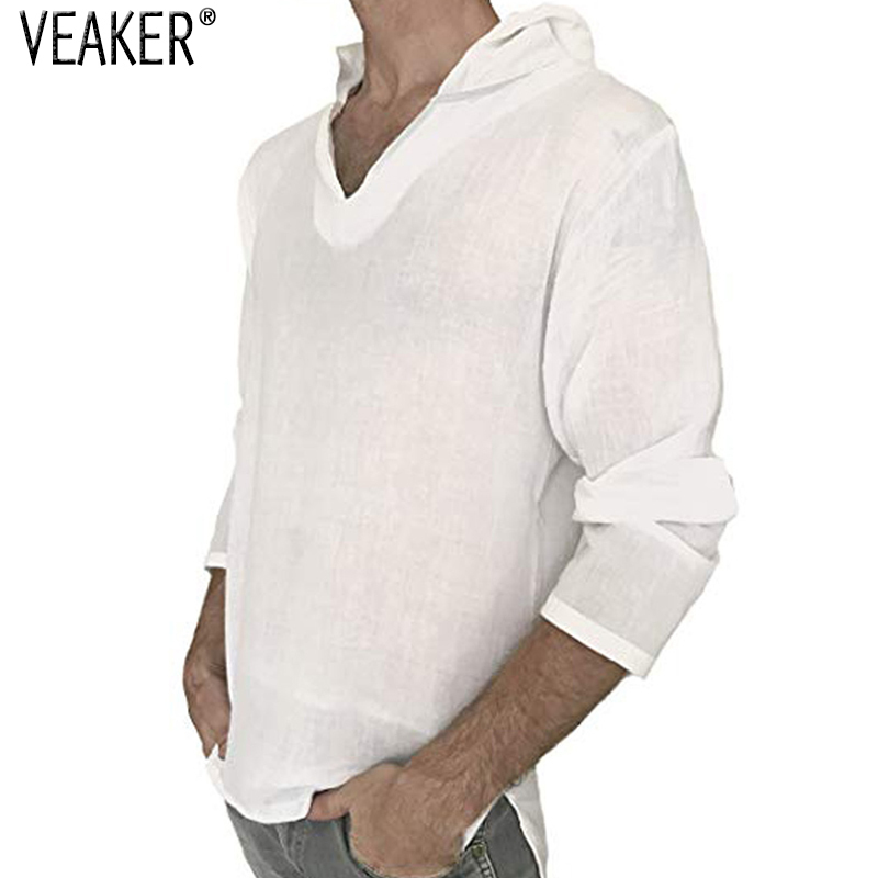 2019 New Men's Hooded Linen T Shirt Male Autumn Long Sleeve Solid Color Pullover T shirts Men Cotton Linen White T shirt -3XL
2019 New Men's Hooded Linen T Shirt Male Autumn Long Sleeve Solid Color Pullover T shirts Men Cotton Linen White T shirt -3XL