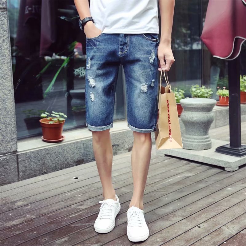 2020 New Style Summer MEN'S Jeans Shorts with Holes Trend Cool Korean-style Slim Fit Shorts Summer Thin Section, 1637 blue
2020 New Style Summer MEN'S Jeans Shorts with Holes Trend Cool Korean-style Slim Fit Shorts Summer Thin Section, 1637 blue