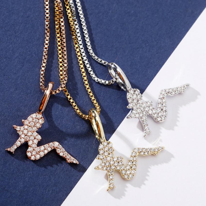 925 Sterling Silver 14K Gold Bling Cubic Zirconia Womens Sitting Beauty Character Pendant Necklace Full Diamond Fine Jewelry Gift for Ladies
925 Sterling Silver 14K Gold Bling Cubic Zirconia Womens Sitting Beauty Character Pendant Necklace Full Diamond Fine Jewelry Gift for Ladies