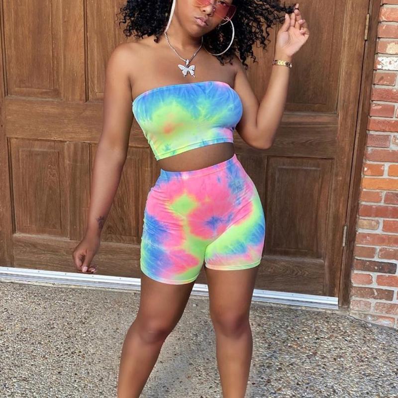 Women' Tracksuits 2020 Summer Women' Tie-dye Printing Sport Suits Ladies Fashion Leisure Home Sports Shorts Set Conjunto #3, Orange
Women' Tracksuits 2020 Summer Women' Tie-dye Printing Sport Suits Ladies Fashion Leisure Home Sports Shorts Set Conjunto #3, Orange