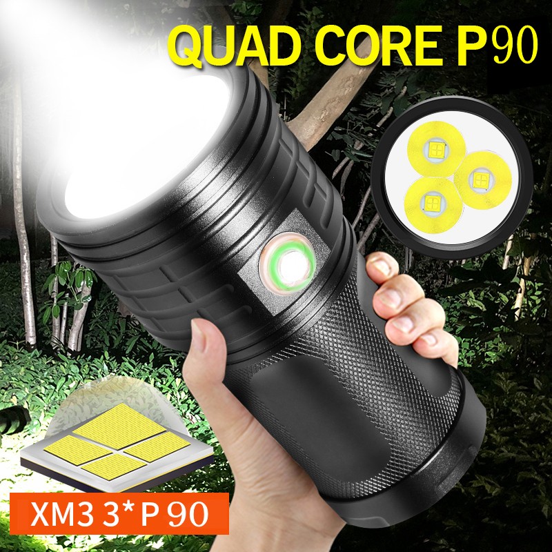 6000 Lumens XM3 P90 3-Modes LED USB Rechargeable Torch 4x18650 Light Input/Output 5V/1A Power Bank For Mobile phone
6000 Lumens XM3 P90 3-Modes LED USB Rechargeable Torch 4x18650 Light Input/Output 5V/1A Power Bank For Mobile phone