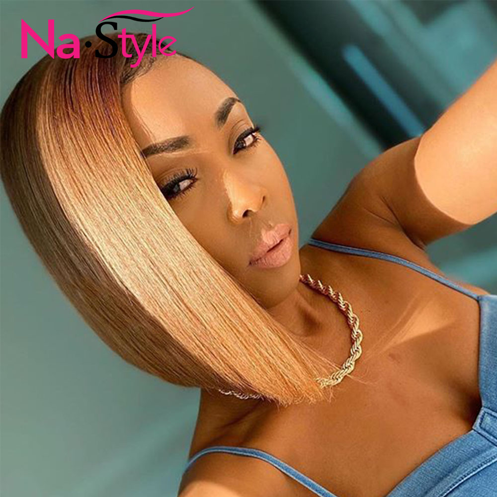 4/27 Ombre Honey Blonde 13X6 Lace Front Human Hair Wig Pre Plucked Blunt Cut Bob Wig Colored Human Hair Wigs 150, Medium brown
4/27 Ombre Honey Blonde 13X6 Lace Front Human Hair Wig Pre Plucked Blunt Cut Bob Wig Colored Human Hair Wigs 150, Medium brown