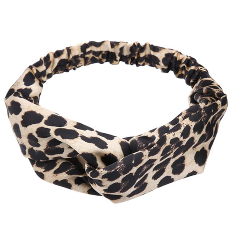 Girl Leopard Headband Yoga Crossed Hair Band Women Twist Accessory Face Headwrap Cloth Fashion Head Band