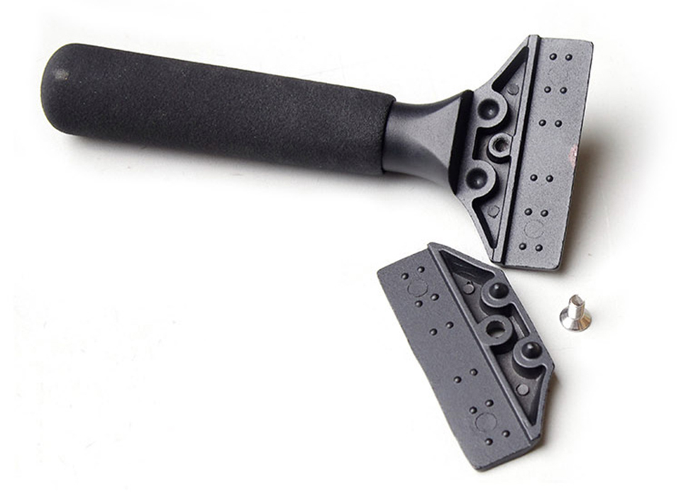 Professional Grade Power Squeegee for Vinyl Wrap Install, BlueMax Rubber Blade Scraper with Reinforced Handle, Heavy Duty Window Tint Tool QH-02T