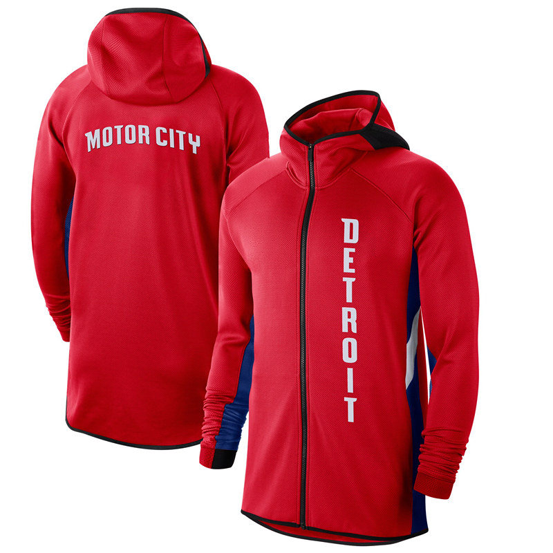 

Detroit Pistons MEN Heathered jacket Authentic Earned Edition Showtime Therma Flex Performance Full-Zip Hoodie