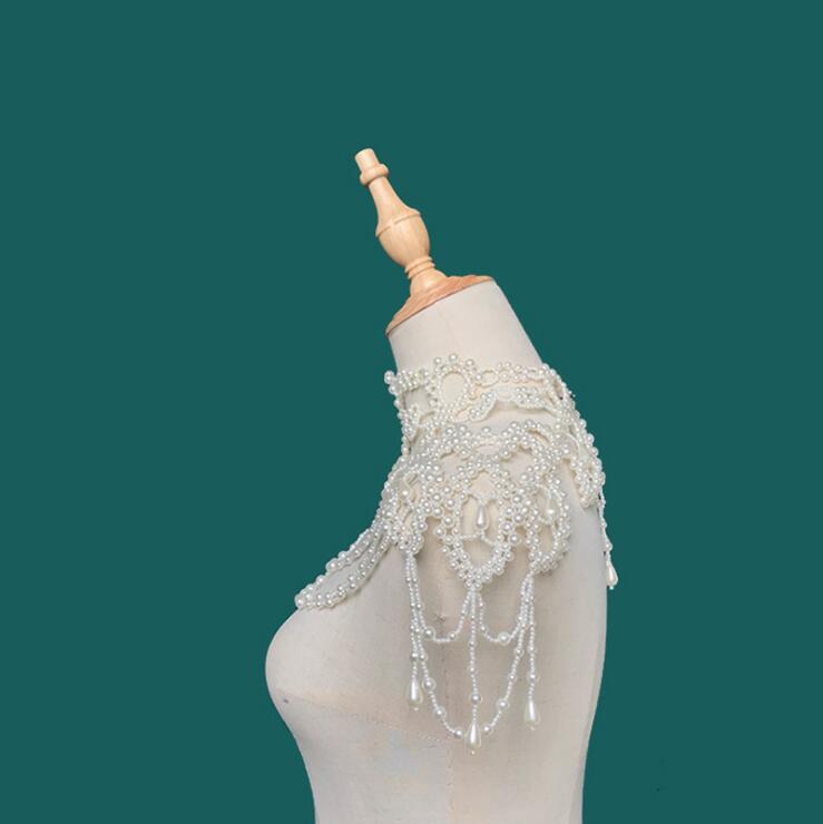 Elegant Pearl Beaded Bridal Jackets 2020 Fashionable Handmade Bride Wedding Banquet Bolero Wrap Cape Bride Accessories In Stock
