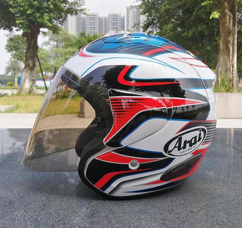 Outdoor sport men and women Red Motorcycle Racing Helmet Motorcycle half helmet four seasons personality open face helmet