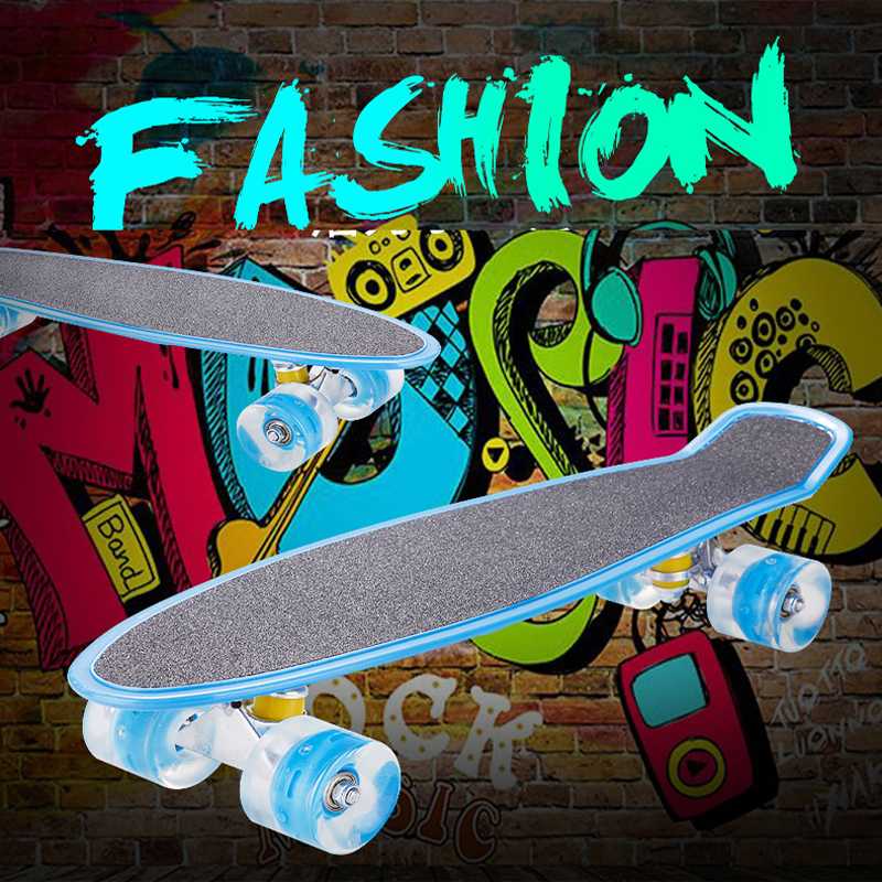 Anti-slip Emery Board Surface Mini Skateboard Cruiser Fish Board Penny Skate Scooters PU Flash Wheels Training Fish Boards, Blue
Anti-slip Emery Board Surface Mini Skateboard Cruiser Fish Board Penny Skate Scooters PU Flash Wheels Training Fish Boards, Blue