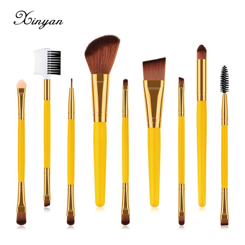 XINYAN 9pcs Fashion Makeup Brushes Set Eyeshadow yellow Eyeliner Cosmetic Foundation Powder Blush Beauty Tool
XINYAN 9pcs Fashion Makeup Brushes Set Eyeshadow yellow Eyeliner Cosmetic Foundation Powder Blush Beauty Tool