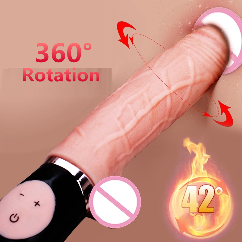 Chauffage Godes Vibrator G Spot Sex Toys pour les femmes Masturbateur Dildo Rotating réaliste Pénis Dick Adult Sex Machine Dildo CX200708