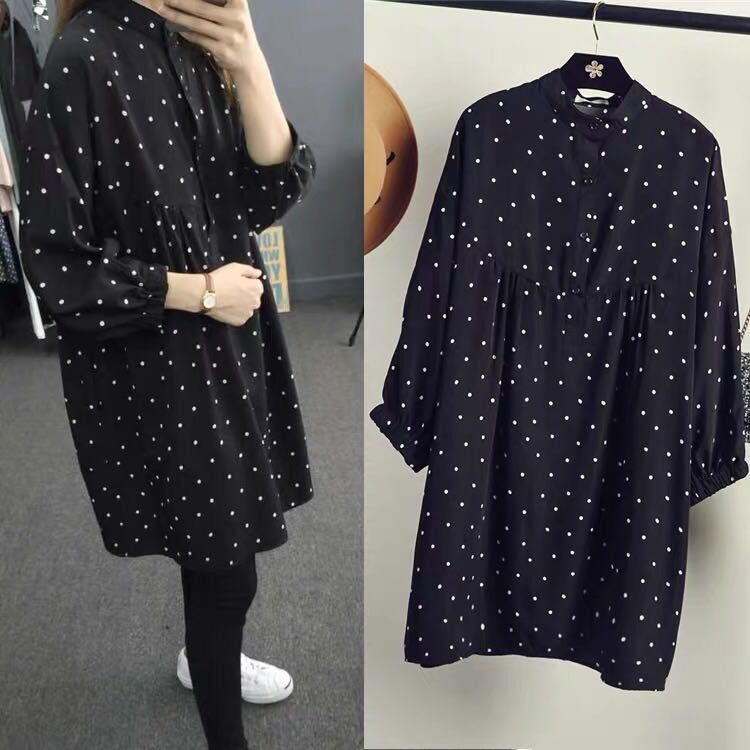 Maternity spring jacket han edition loose big yards long pregnant women in the spring and autumn in the thin shirt dress skirt, Black
Maternity spring jacket han edition loose big yards long pregnant women in the spring and autumn in the thin shirt dress skirt, Black