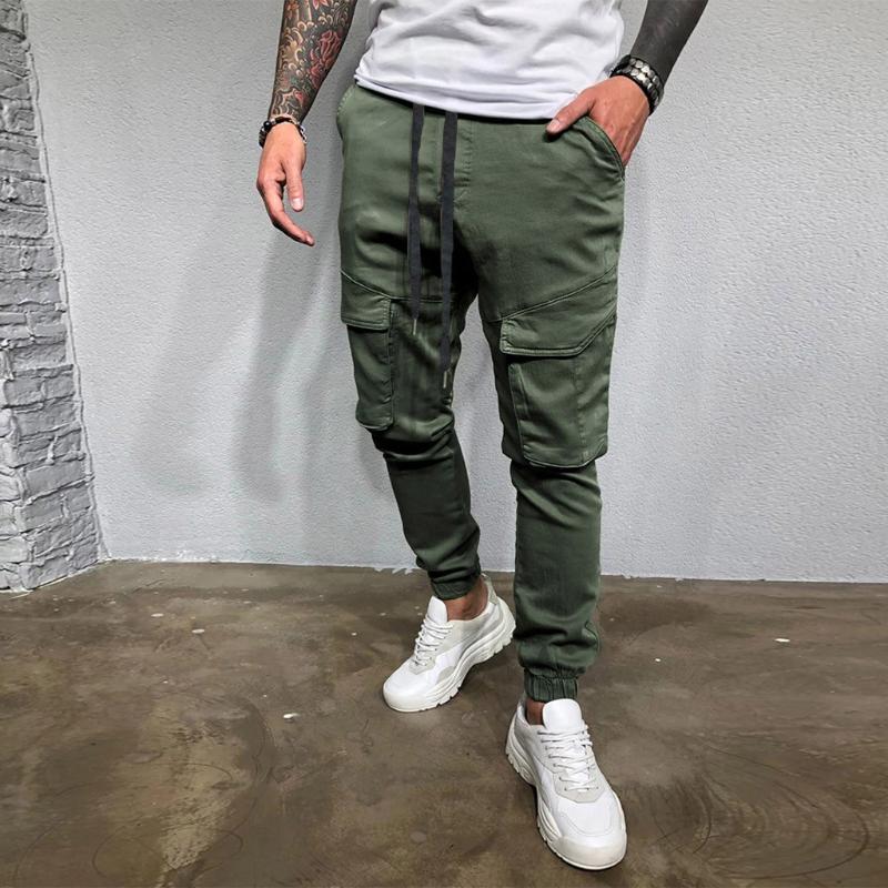 Multi-pocket Cargo Pants Men Casual Solid Trousers Drawstring Elastic Waist Long Pants Beam Foot Streetwear pantalones hombre, Army green
Multi-pocket Cargo Pants Men Casual Solid Trousers Drawstring Elastic Waist Long Pants Beam Foot Streetwear pantalones hombre, Army green