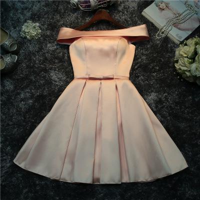 Classic Champagne Sexy Boat Neck Short night Dress Noble Satin Short Sleeve Off The Shoulder Party Dress Vestido De Festa, Blue
Classic Champagne Sexy Boat Neck Short night Dress Noble Satin Short Sleeve Off The Shoulder Party Dress Vestido De Festa, Blue