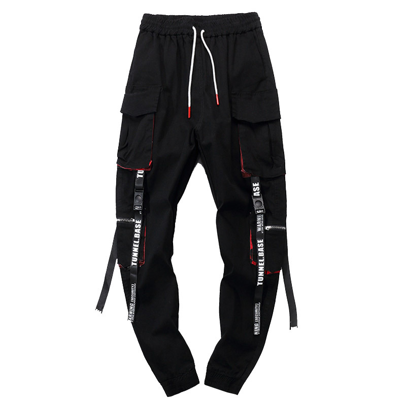Men's Pants Summer Fashion Webbing Hip-hop Mens Europe and America Style Cargo Pants Casual Men Multi-pocket Trousers Size -4XL, Black 
Men's Pants Summer Fashion Webbing Hip-hop Mens Europe and America Style Cargo Pants Casual Men Multi-pocket Trousers Size -4XL, Black