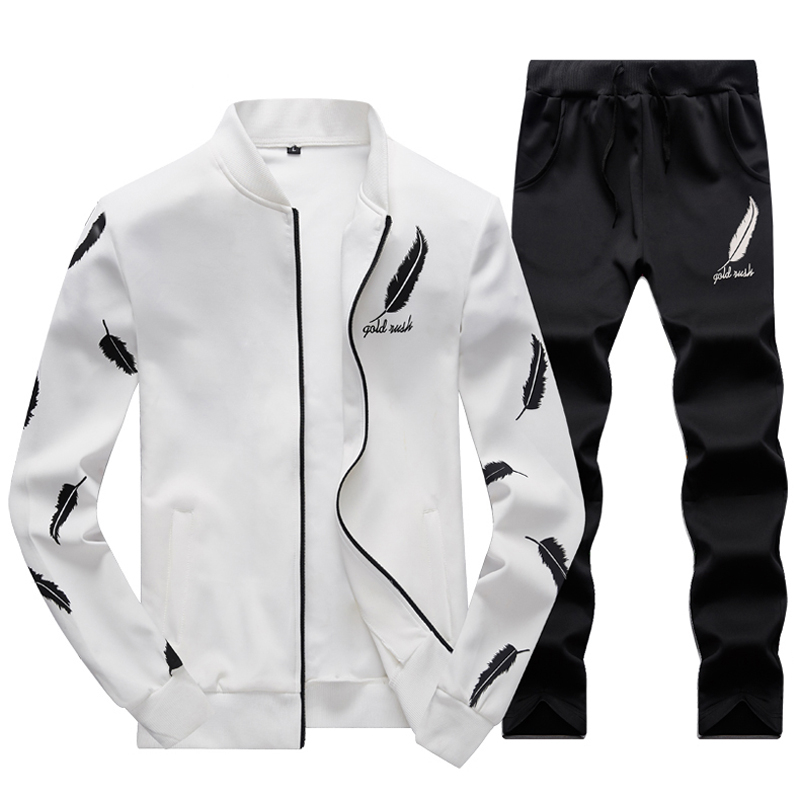 2 Piece Set Printed Men Sweat Suit Stand-up Collar Solid Color Men's 2020 Spring Autumn Long-sleeved Cardigan Set Track Suit, Black
2 Piece Set Printed Men Sweat Suit Stand-up Collar Solid Color Men's 2020 Spring Autumn Long-sleeved Cardigan Set Track Suit, Black