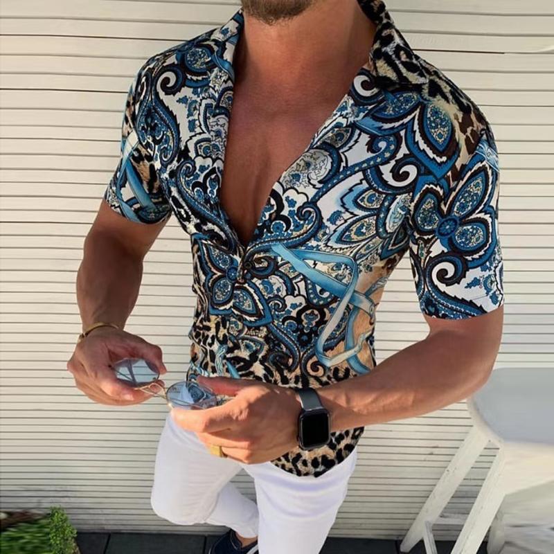 Feitong Summer Men Shirts Hot Leopard Print Shirts For Men Turn-down Neck Tees Shirt Short Sleeve Blouse Tops Clothing, Blue
Feitong Summer Men Shirts Hot Leopard Print Shirts For Men Turn-down Neck Tees Shirt Short Sleeve Blouse Tops Clothing, Blue