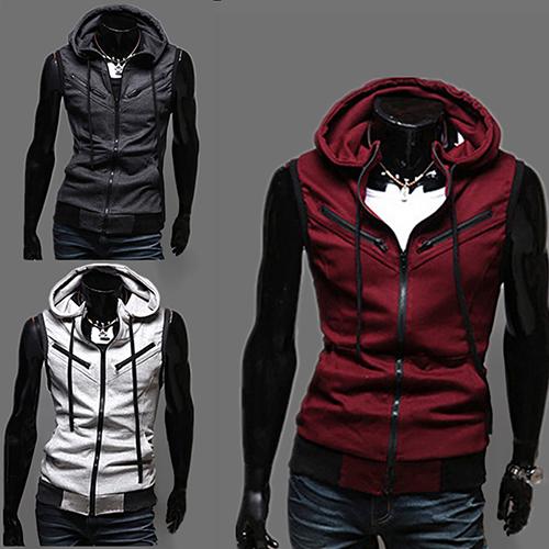 Fashion Men's Sleeveless Casual Zipper Slim Fit Sport Training Hooded Vest Coat, Light grey
Fashion Men's Sleeveless Casual Zipper Slim Fit Sport Training Hooded Vest Coat, Light grey