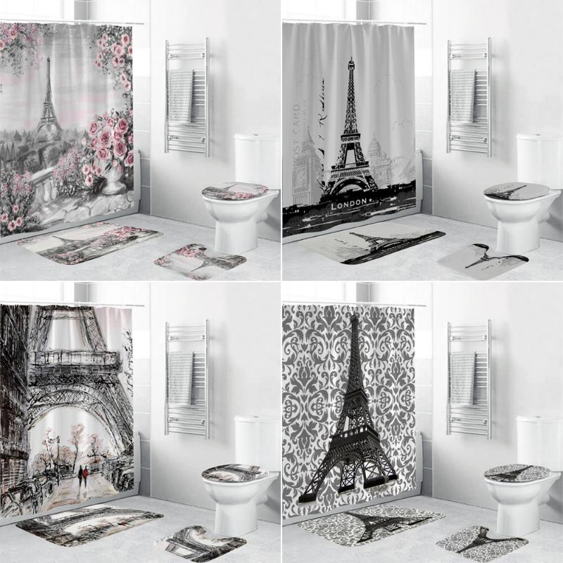 180*180cm Paris Landscape Eiffel Tower Shower Curtain 3D Waterproof Bathroom Curtains Set Non-Slip Rugs Toilet Lid Cover Mat
180*180cm Paris Landscape Eiffel Tower Shower Curtain 3D Waterproof Bathroom Curtains Set Non-Slip Rugs Toilet Lid Cover Mat