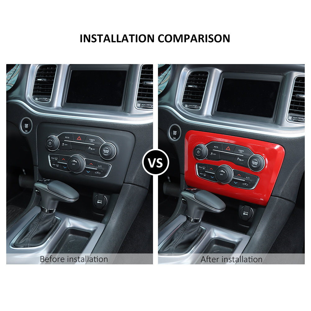 ABS Car Air Conditioner Switch Panel Cover for Dodge Charger 2015-2020 Factory Outlet Volume Button Trim Red