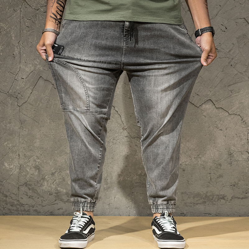 Men casual loose elastic nine points jeans gray jeans male harem pants loose cotton men oversized, Photo color
Men casual loose elastic nine points jeans gray jeans male harem pants loose cotton men oversized, Photo color