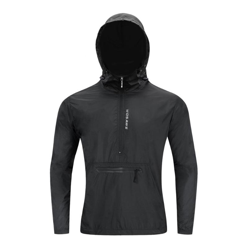 Running Jackets WOSAWE Thin Hooded Caps Reflective Windproof Water Rain Repellent Cycling Windbreaker Coat Bike Sports Jackets1205