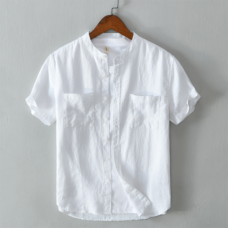 Unique design short-sleeved stand collar shirt men brand pure linen shirts for men casual comfortable shirt mens chemise camisa, Green
Unique design short-sleeved stand collar shirt men brand pure linen shirts for men casual comfortable shirt mens chemise camisa, Green