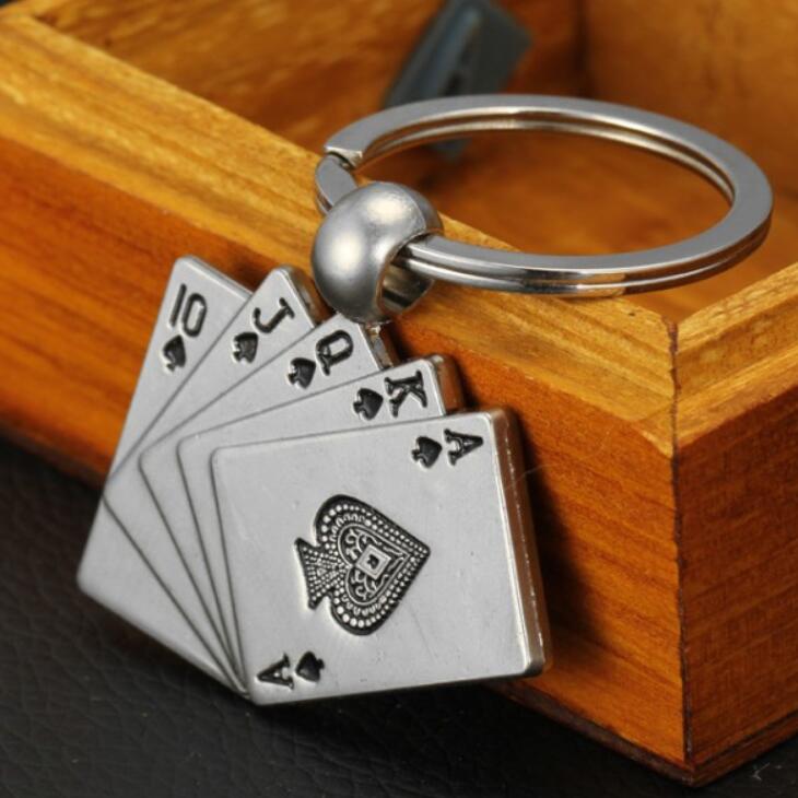 Epacket DHL Metal creative playing card keychain custom advertising LOGO personalized gift DAKR036 mix order key chain Keychain