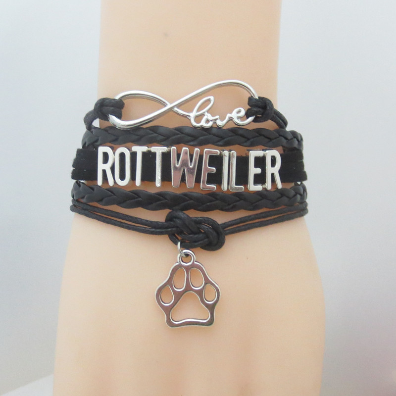 Dropshipping Infinity Love Rottweiler Bracelet Leather Braid Knot Dog Pet Paw Charm Bracelets Bangles Rottweiler Jewelry
Dropshipping Infinity Love Rottweiler Bracelet Leather Braid Knot Dog Pet Paw Charm Bracelets Bangles Rottweiler Jewelry