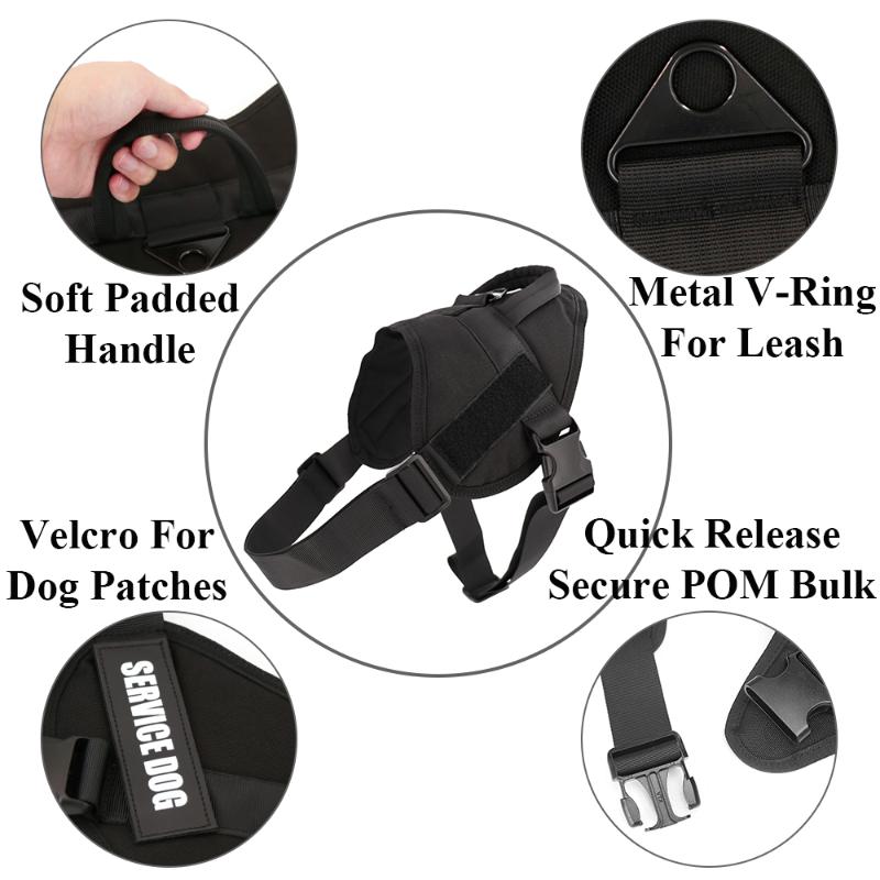 Dog Harness K9 Walking Adjustable Nylon Pet Dog Collar Vest Bungee Leash Harness For Small Larges Dogs German Shepherd
