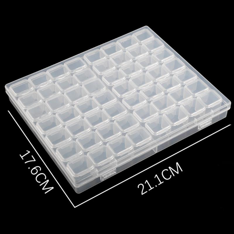56 small grid Adjustable Transparent Plastic Storage Box for Small Component Jewelry Tool Box Bead Organizer Nail Art Tip JU11