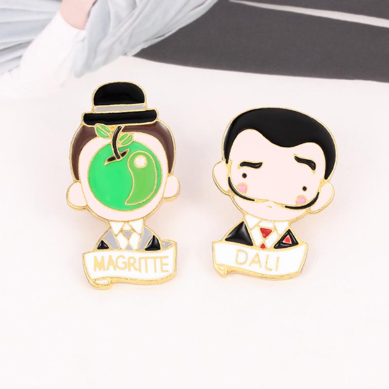 Cute New Dali Magritte brooch and Enamel Pins Human face lapel pin Portrait Lovely Brooches Badges for women Men
Cute New Dali Magritte brooch and Enamel Pins Human face lapel pin Portrait Lovely Brooches Badges for women Men