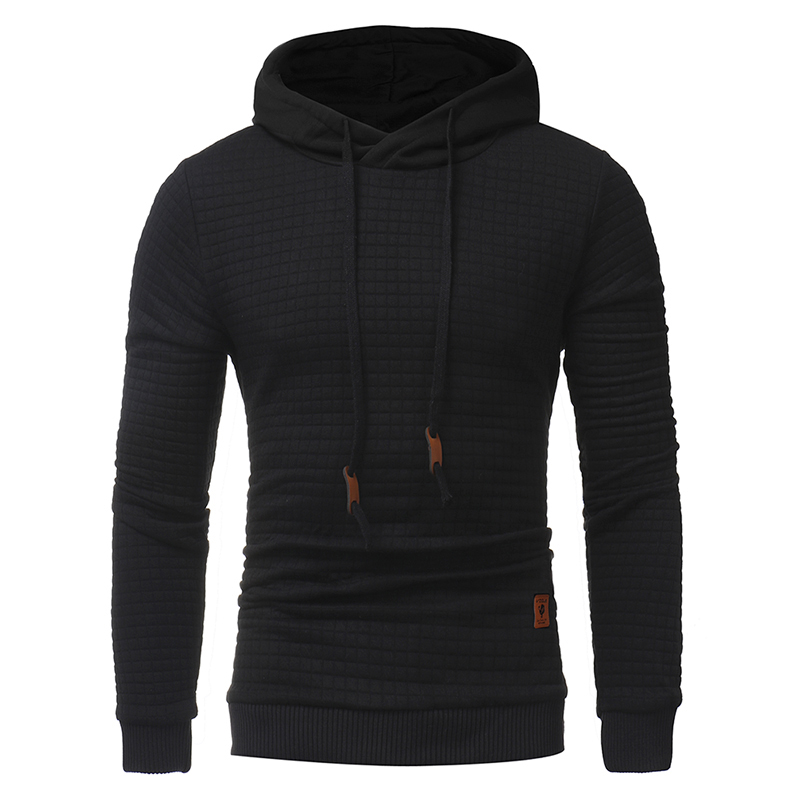 Men's Hoodies & Sweatshirts Pullover Sweatshirt Long Sleeve Casual Comfortable Plaid Style Solid O-Neck Hooded Tops
