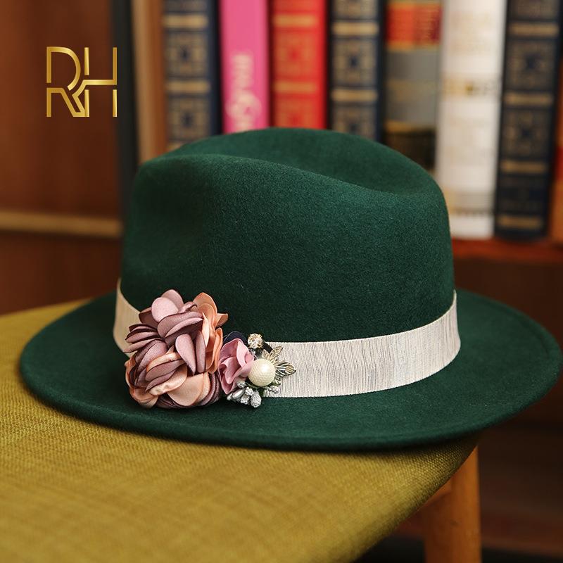 Women Wool Fedora Hat With Floral Ribbon Elegant Lady Winter Autumn Wide Brim Jazz Panama Sombrero Cap RH, White
Women Wool Fedora Hat With Floral Ribbon Elegant Lady Winter Autumn Wide Brim Jazz Panama Sombrero Cap RH, White