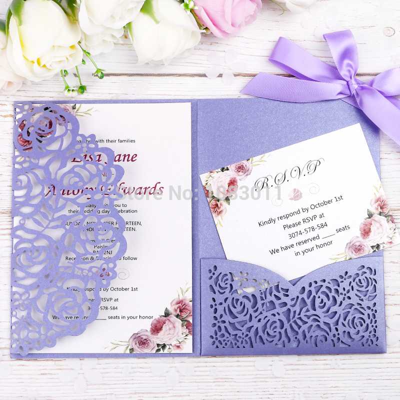 PONATIA 20 PCS Laser Cut 5*7 Invitations Card With Ribbon For Wedding Bridal Shower Engagement Birthday (Violet
PONATIA 20 PCS Laser Cut 5*7 Invitations Card With Ribbon For Wedding Bridal Shower Engagement Birthday (Violet