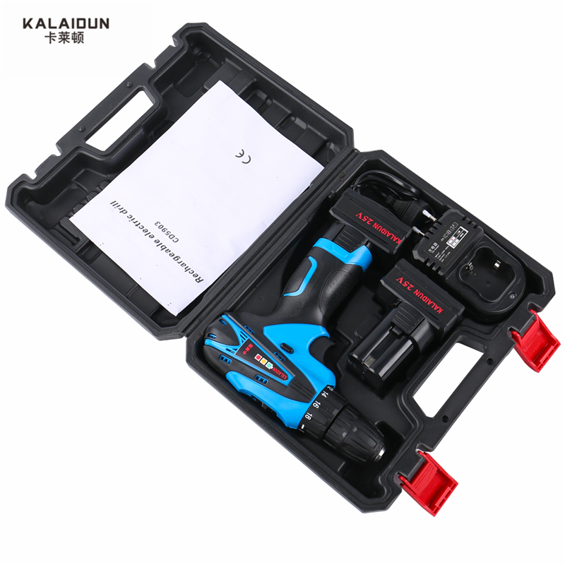 KALAIDUN 25V Electric Drill Power Tools Electric Screwdriver Lithium 2*Battery Cordless Impact Drill With Extra Toolbox
KALAIDUN 25V Electric Drill Power Tools Electric Screwdriver Lithium 2*Battery Cordless Impact Drill With Extra Toolbox