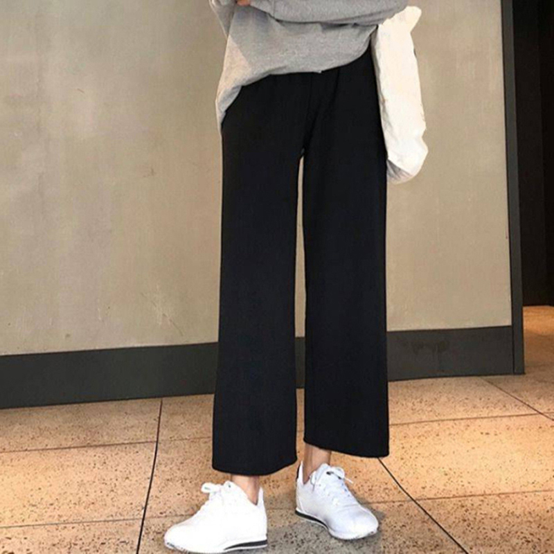 Women' Wide Leg Pants Autumn Casual High Waist Solid Color 2020 New Student Street Female Loose Nine Point Pants, Black
Women' Wide Leg Pants Autumn Casual High Waist Solid Color 2020 New Student Street Female Loose Nine Point Pants, Black