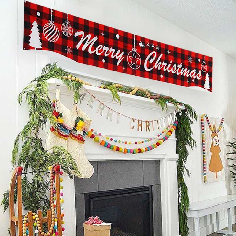 Merry Christmas Outdoor Banner Christmas Decorations For Home Cristmas Flag hanging ornaments Xmas navidad Noel Happy New Year