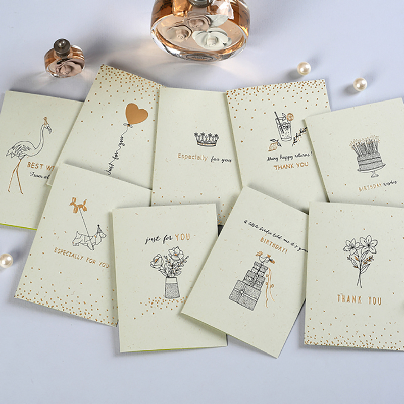1set Mini Greeting Card Retro Hot Stamping Simple Blessing Birthday Thank You Card 
1set Mini Greeting Card Retro Hot Stamping Simple Blessing Birthday Thank You Card